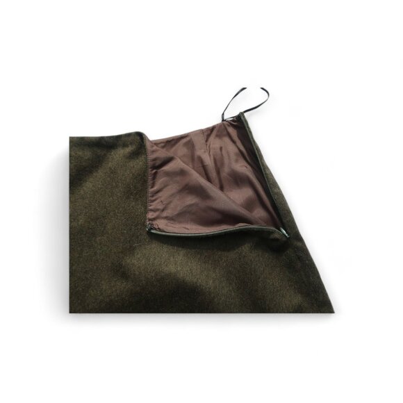 Brooks Brothers Green Wool Knee-Length Pencil Skirt with Striped Hem - Picture 3 of 7